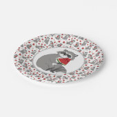 かわいいスイカのアライグマ ペーパープレート (アングル)