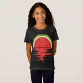 かわいいスイカのサンセット衣装サマーフルーツ Tシャツ (正面フル)