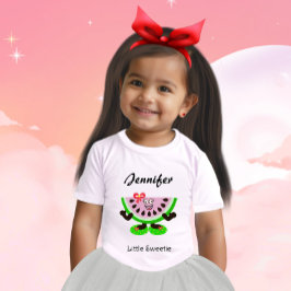 かわいいスイカのスライス Little Sweetie パーソナライズド ベビーTシャツ