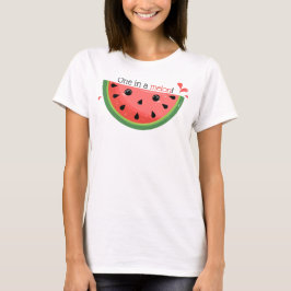 かわいいスイカのダジャレデザイン One in a melon! Tシャツ