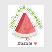 かわいいスイカのダジャレ One in a Melon シール (シート)
