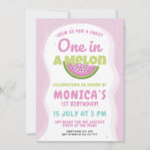 かわいいスイカのテーマの誕生日 招待状 (正面)