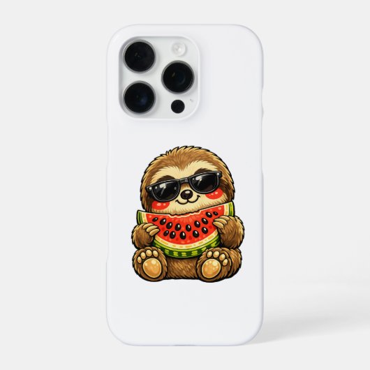 かわいいスイカのナマケモノ iPhoneケース (裏面)
