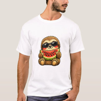 かわいいスイカのナマケモノ Tシャツ