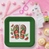 かわいいスイカのフリップフロップビーチパーティー ペーパープレート (パーティー)