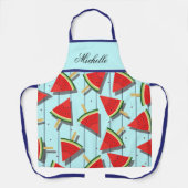 かわいいスイカのポプシクルウォメンズシェフベイカーズ エプロン (正面)
