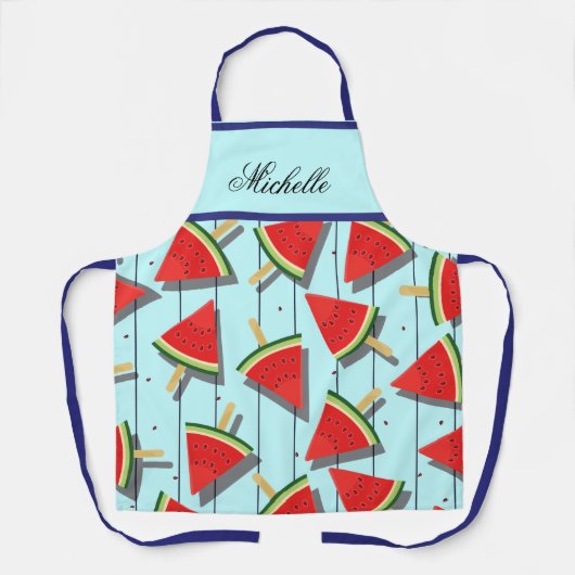 かわいいスイカのポプシクルウォメンズシェフベイカーズ エプロン (正面)