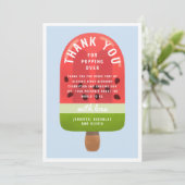 かわいいスイカのポプシクルファースト誕生日 サンキューカード (スタンド正面)