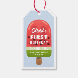 かわいいスイカのポプシクル最初の誕生日ギフトラベル ギフトタグ
