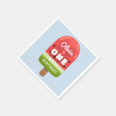 かわいいスイカのポプシクル1歳の誕生日 スタンダードカクテルナプキン (角)