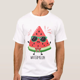 かわいいスイカの夏のフルーツ楽しいバカンスデザイン Tシャツ