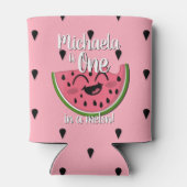 かわいいスイカの女の子の最初の誕生日 缶クーラー (裏面)