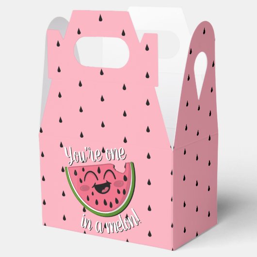 かわいいスイカの女の子1歳の誕生日 フェイバーボックス (オープン)