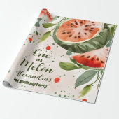 かわいいスイカの女の子1歳の誕生日 ラッピングペーパー (アンロールド)