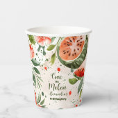 かわいいスイカの女の子1歳の誕生日 紙コップ (正面)