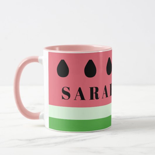 かわいいスイカの実カスタム種子コーヒーマグ マグカップ (左)