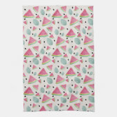 かわいいスイカの水彩手絵を描形 キッチンタオル (縦)