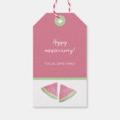 かわいいスイカの水彩手絵を描形 ギフトタグ (裏面)