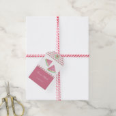 かわいいスイカの水彩手絵を描形 ギフトタグ (より糸付き)