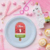 かわいいスイカの氷棒 1歳の誕生日 ペーパープレート (パーティー)