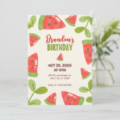 かわいいスイカの誕生日 招待状 (スタンド正面)