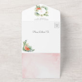 かわいいスイカの赤ちゃんシャワー 女の子 オールインワン招待状 (外側)