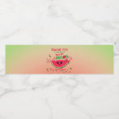 かわいいスイカひとりメロンガールの1歳の誕生日 ペットボトルラベル (シングルラベル)