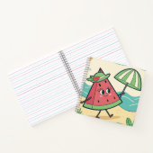 かわいいスイカキャラクターアットザビーチ – ノートブック (内部)