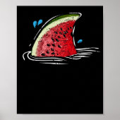 かわいいスイカシャークフィンファミリーサマーバケーション ポスター (正面)