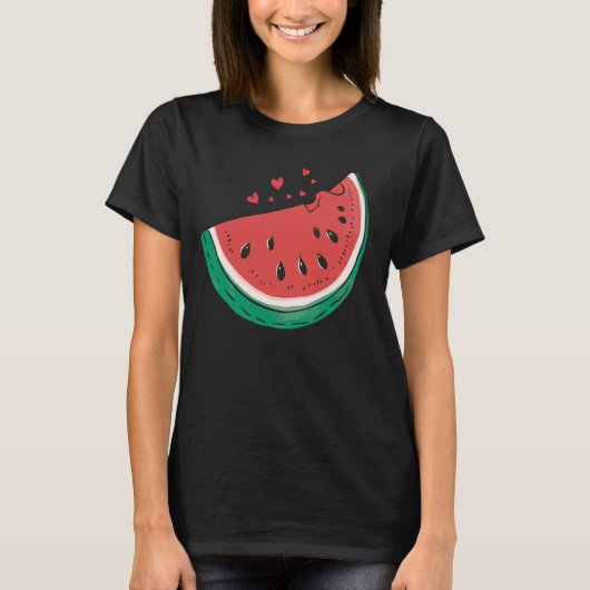 かわいいスイカスライスメロンサマーバケーションシーズン Tシャツ (正面)