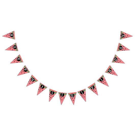 かわいいスイカハッピーファースト誕生日 バンティングフラッグ (全)