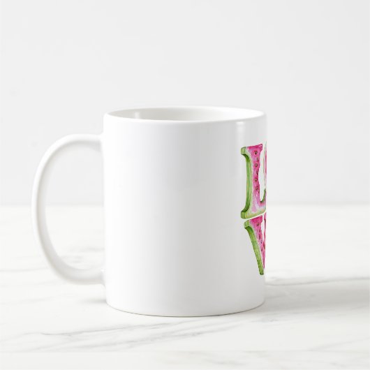 かわいいスイカハートデザイン コーヒーマグカップ (左)