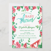 かわいいスイカハートベビーシャワー 招待状 (正面)