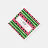 かわいいスイカパターンピンク&グリーン誕生日 スタンダードカクテルナプキン (角)