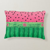 かわいいスイカピンクグリーン アクセントクッション (裏面)