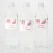 かわいいスイカピンク&グリーン誕生日 ペットボトルラベル (ボトル)