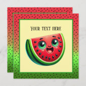 かわいいスイカフェスティバルパーティー 招待状 (正面/裏面)