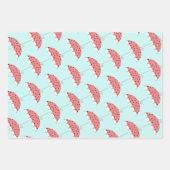 かわいいスイカ傘パターンマッチング ラッピングペーパーシート (正面)