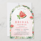 かわいいスイカ夏のアーチフォトブライダルシャワー 招待状 (正面)