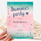 かわいいスイカ夏グラデーションピンク甘い16 招待状