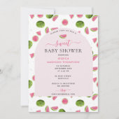 かわいいスイカ夏ピンクの女の子ベビーシャワー 招待状 (正面)