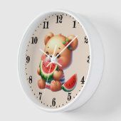 かわいいスイカ好き 壁時計 (傾斜)