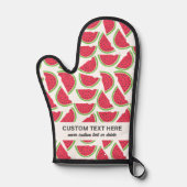 かわいいスイカ柄あなたの文字を追加カスタム 鍋つかみ (正面)