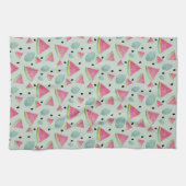 かわいいスイカ柄の水彩手絵を描型 キッチンタオル (横)