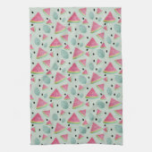 かわいいスイカ柄の水彩手絵を描型 キッチンタオル (縦)