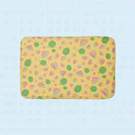 かわいいスイカ柄の黄色いバスマット バスマット