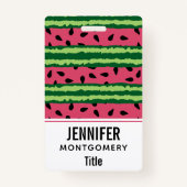 かわいいスイカ柄ピンク&グリーン バッジ (裏面)