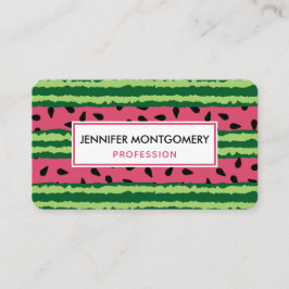 かわいいスイカ柄ピンク&グリーン 名刺