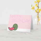 かわいいスイカ誕生日カード！ カード (黄色い花)