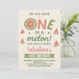 かわいいスイカ誕生日パーティー子供へ招待 招待状